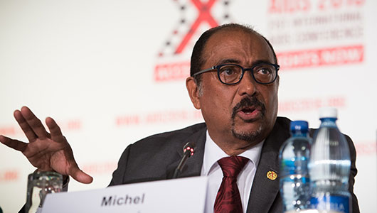 El director ejecutivo de ONUSIDA, Michel Sidibé, en su intervención en AIDS2016. Foto: International AIDS Society/Marcus Rose